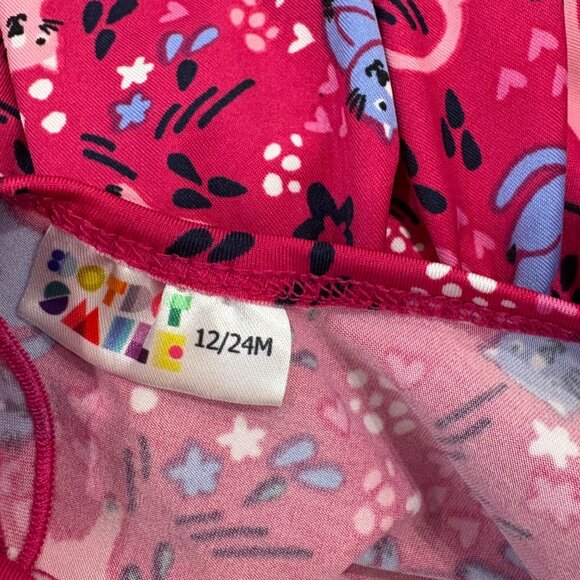 DotDotSmile Skater Dress Pink & Blue Cat Print 12-24 Months - Picture 3 of 4